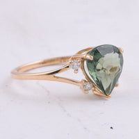2.42 Ct Pear Natural Apatite 14K Gold Ring