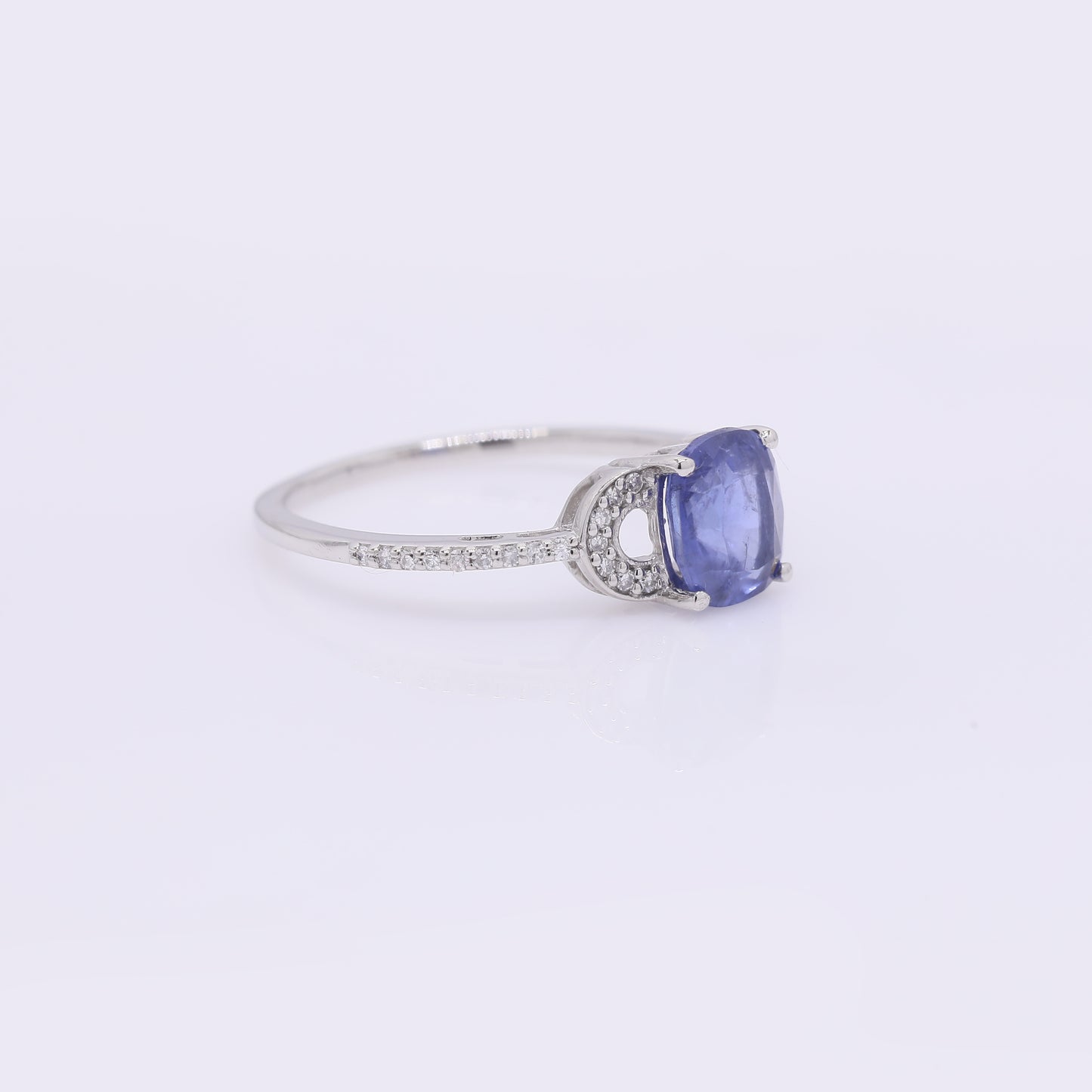 1.74 Ct Cushion Mixed Cut Natural Sapphire 950 Platinum Ring