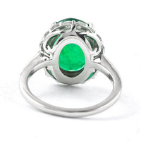6.24 Ct Oval Emerald 950 Platinum Ring