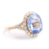 10.35 Ct Oval Blue Sapphire 18K Gold Ring