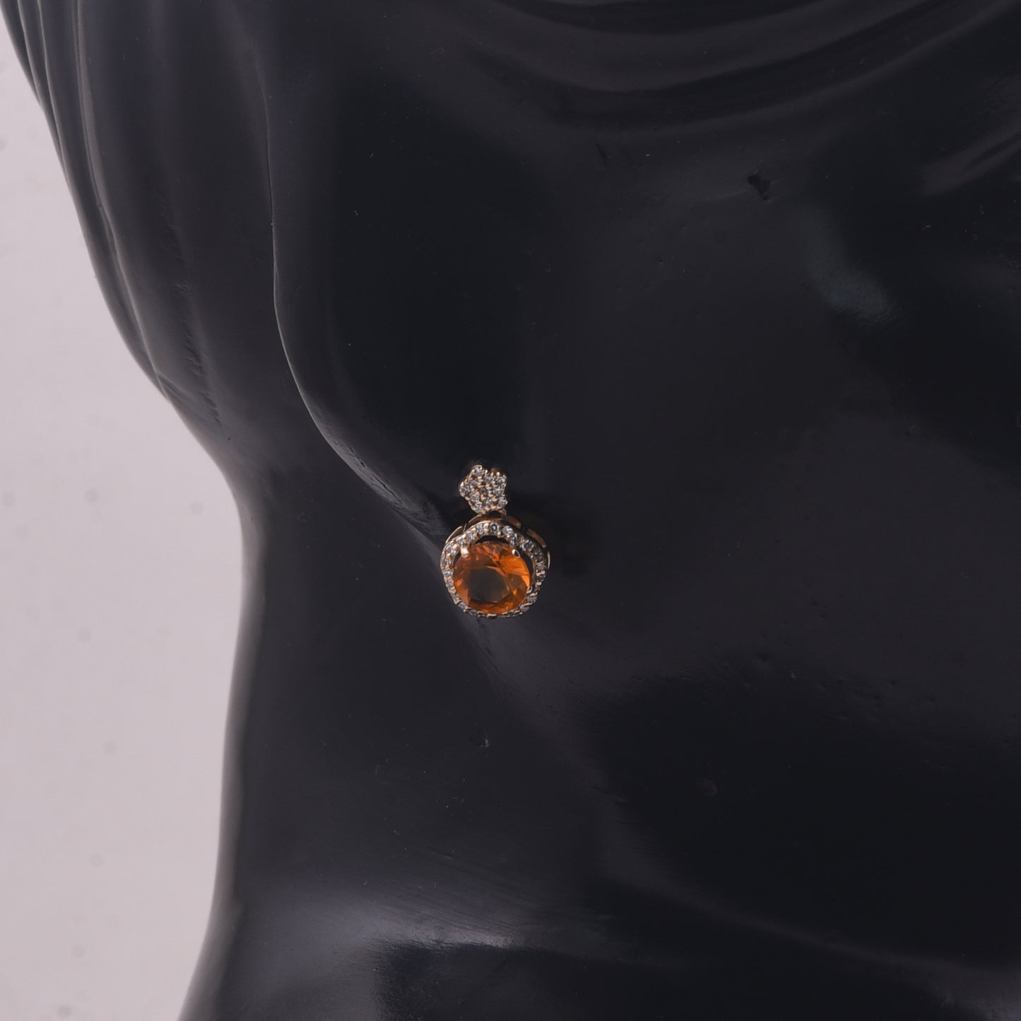 1.26 Ct Round Mixed Cut Natural Fire Opal 14K Gold Earrings