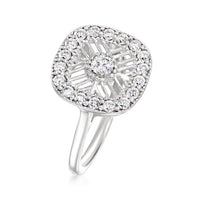 0.70 ct. Moissanite Round Sterling Silver Women Ring Size 7
