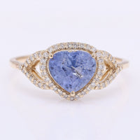 1.92 Ct Pear Mixed Cut Natural Sapphire 14K Gold Ring
