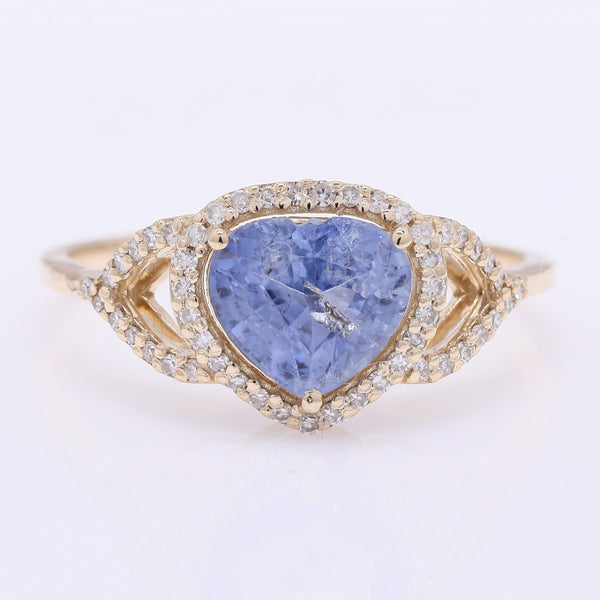 1.92 Ct Pear Mixed Cut Natural Sapphire 14K Gold Ring