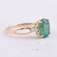 1.74 Ct Oval Natural Emerald 14K Gold Ring