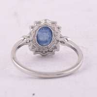 1.62 Ct Oval Mixed Cut Natural Sapphire 950 Platinum Ring