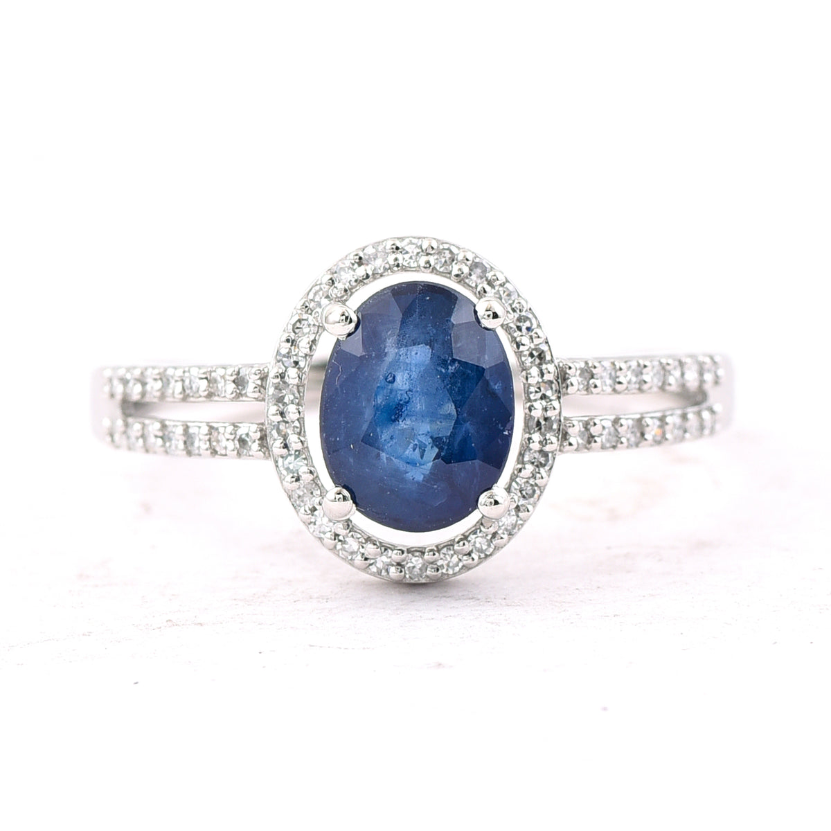 1.47 Ct Oval Mixed Cut Natural Sapphire 950 Platinum Ring