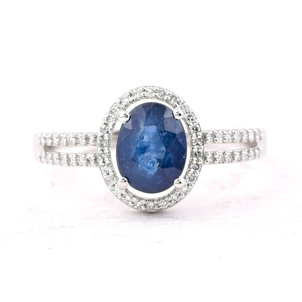 1.47 Ct Oval Mixed Cut Natural Sapphire 950 Platinum Ring