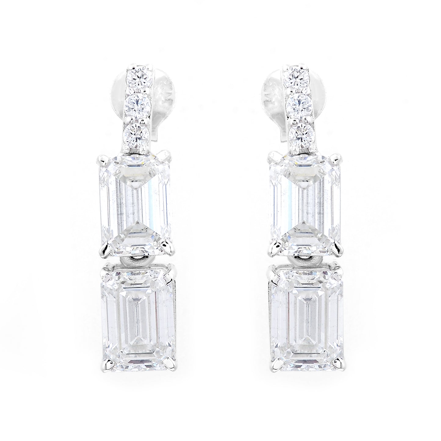 4.27 Carats Lab Grown Diamond 14K Gold Earrings
