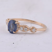 1.24 Ct Oval Natural Sapphire 14K Gold Ring