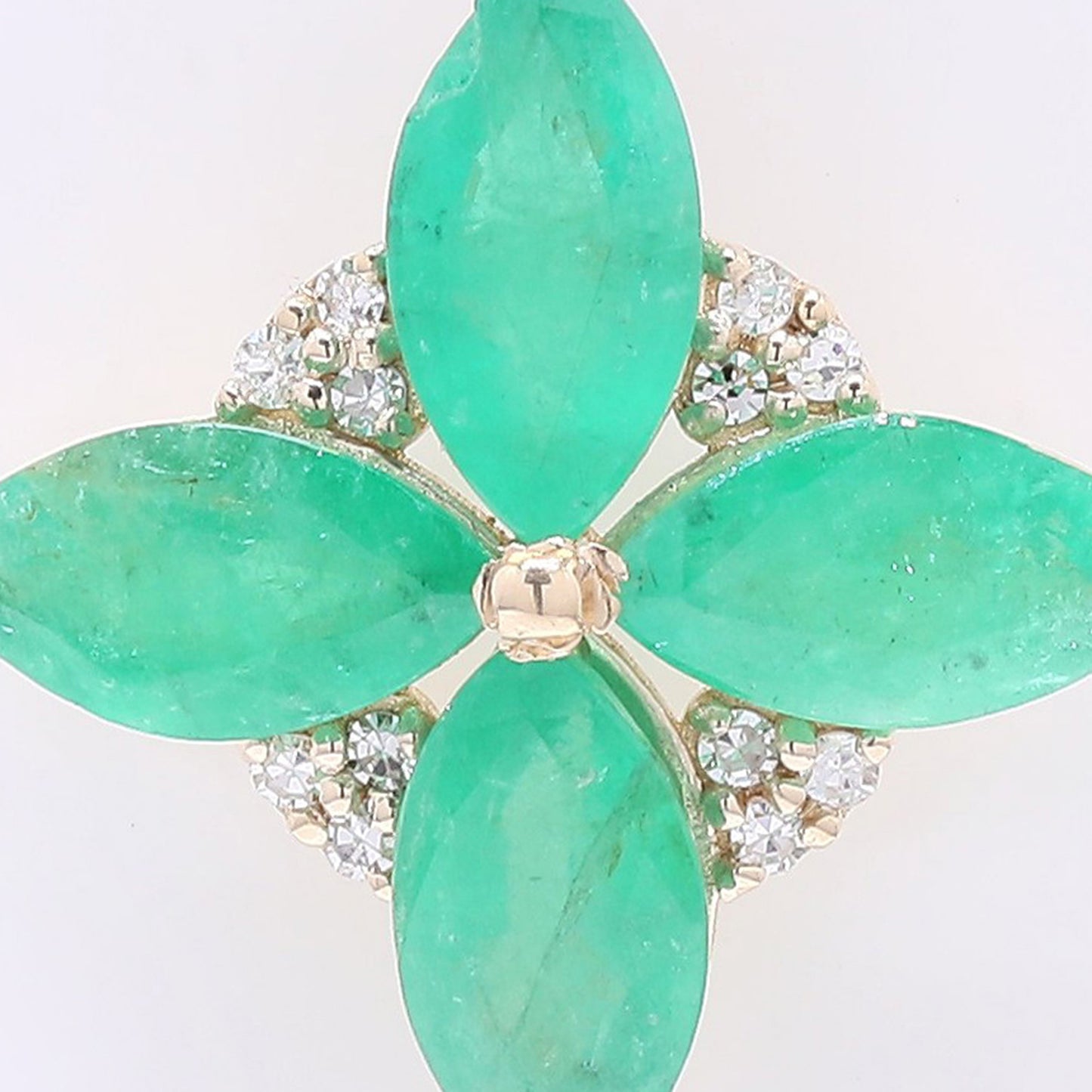 2.08 Ct Marquise Mixed Cut Natural Emerald 14K Gold Pendant