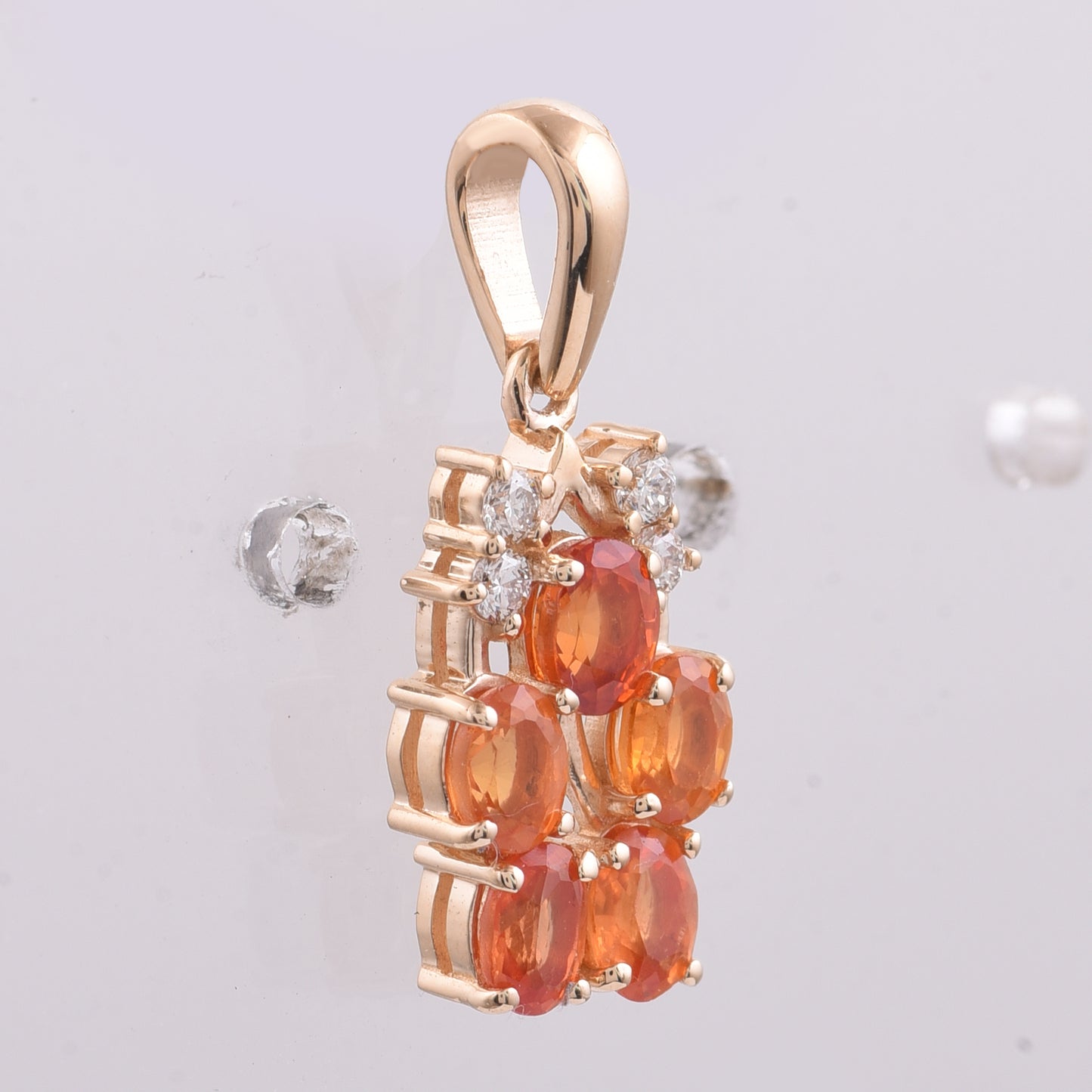 1.35 Ct Oval Natural Multi Coloured Sapphire 14K Gold Pendant