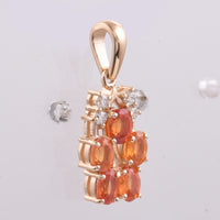 1.35 Ct Oval Natural Multi Coloured Sapphire 14K Gold Pendant