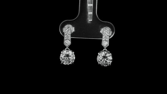 2.46 Ct Round Lab Grown Diamond 14K Gold Earrings