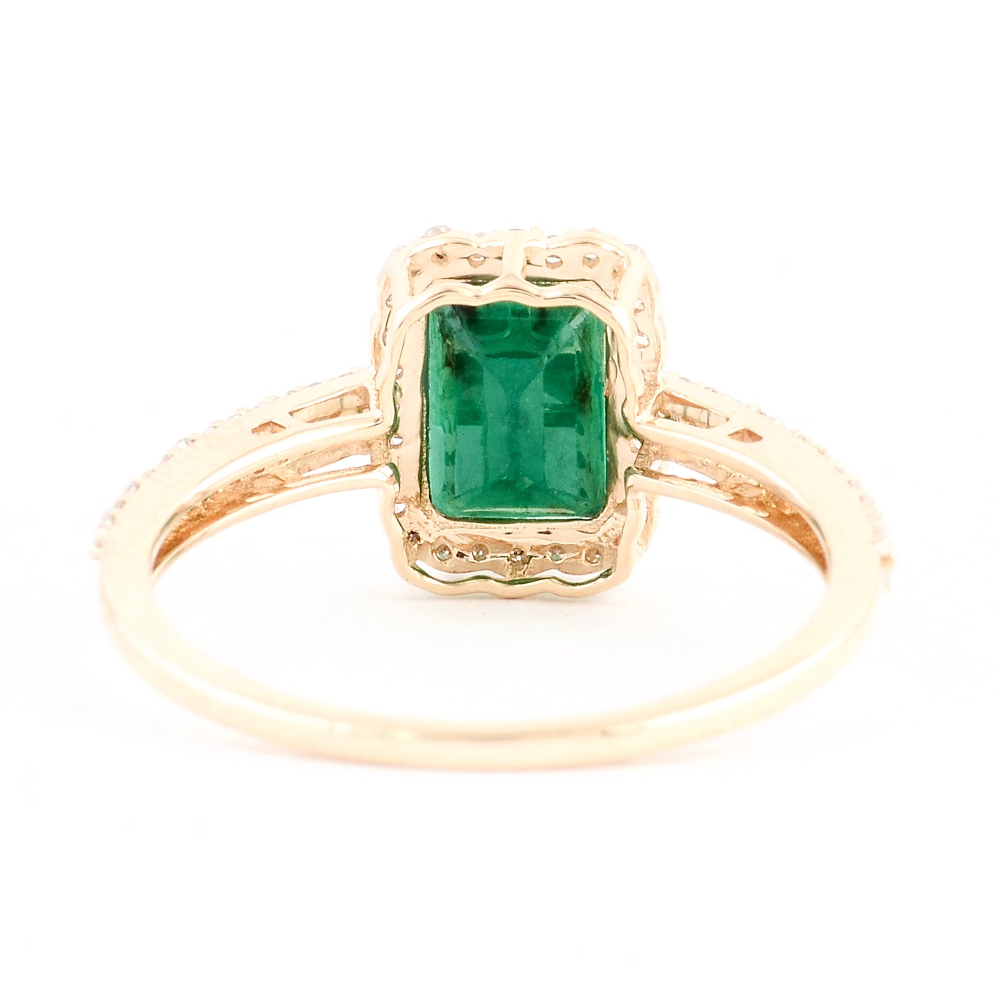 1.71 Ct Emerald Cut Natural Beryl Emerald 14K Gold Ring
