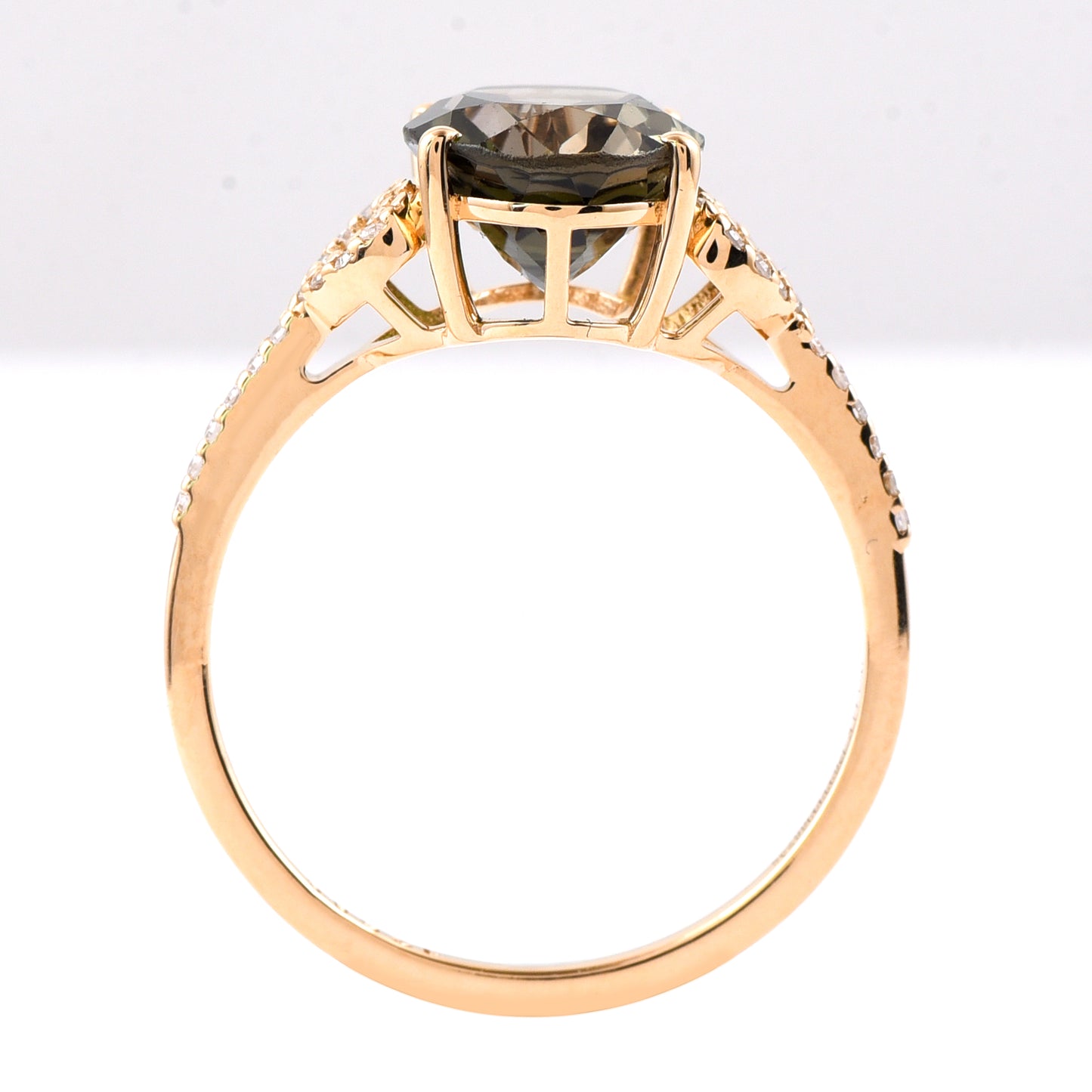 2.65 Ct Oval Mixed Cut Natural Green Tourmaline 14K Gold Ring
