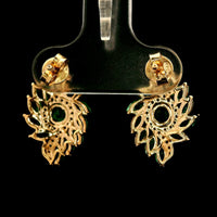 2.22 Ct Round Emerald 14K Gold Earrings