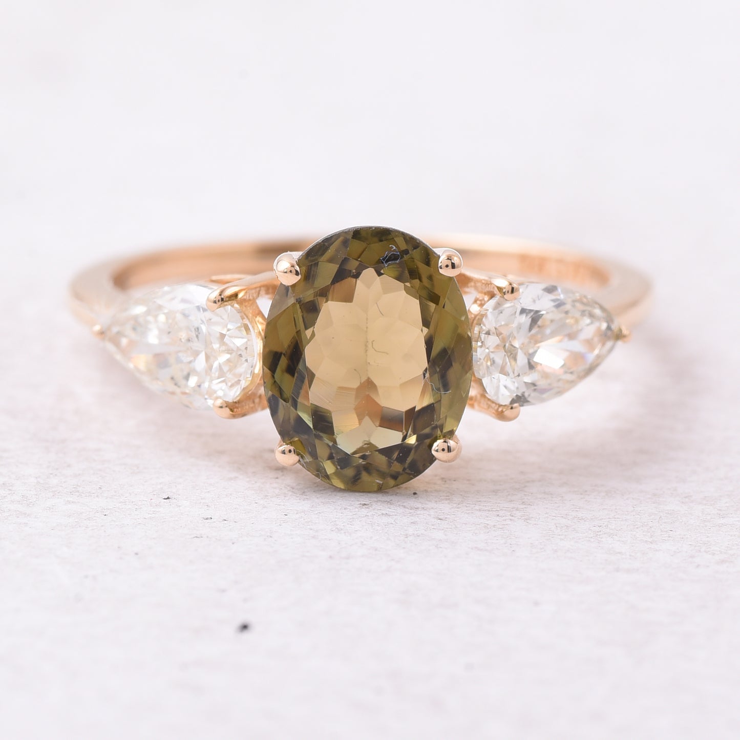 2.81 Ct Oval Natural Tourmaline 14K Gold Ring