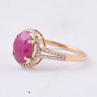 2.03 Ct Oval Natural Ruby 14K Gold Ring
