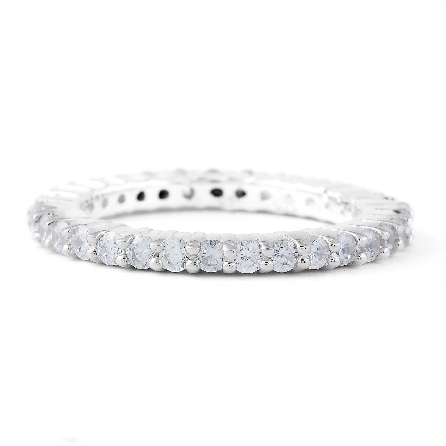 2.10 Ct Round Cubic Zirconia, 925 Sterling Silver Ring