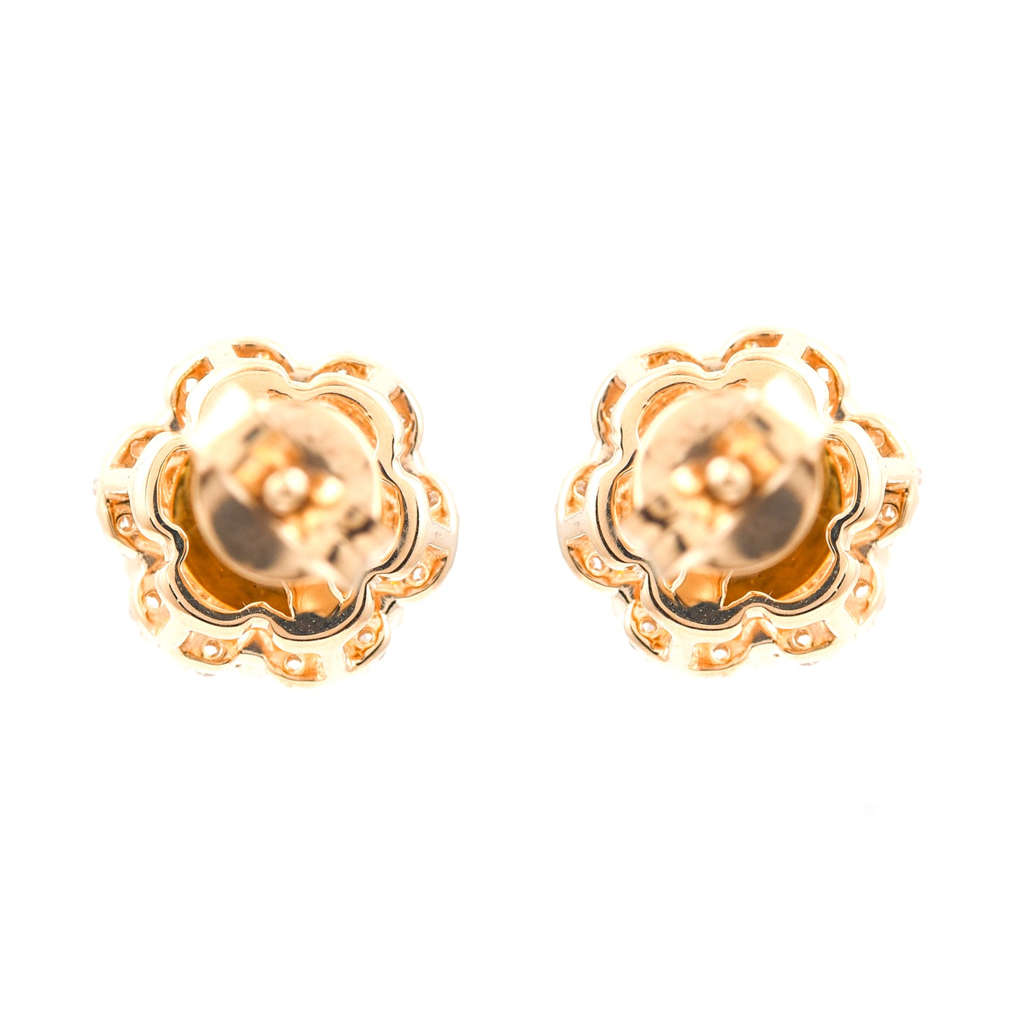 1.90 Ct Round Mixed Cut Natural Fire Opal 14K Gold Earrings