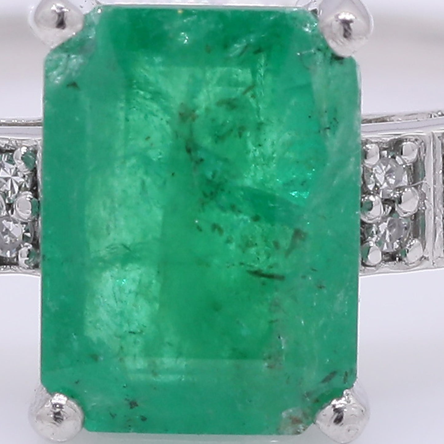 1.44 Ct Octagon Step Cut Natural Emerald 950 Platinum Ring
