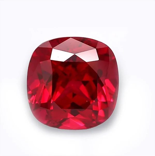 3.87 Carats Lab Grown Ruby Cushion Loose Gemstone