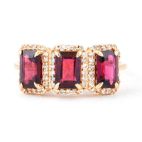 2.22 Ct Octagon Rubellite 14K Gold Ring