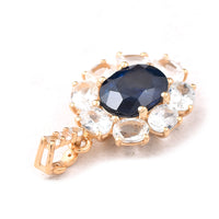 3.78 Ct Oval Mixed Cut Natural Sapphire 14K Gold Pendant