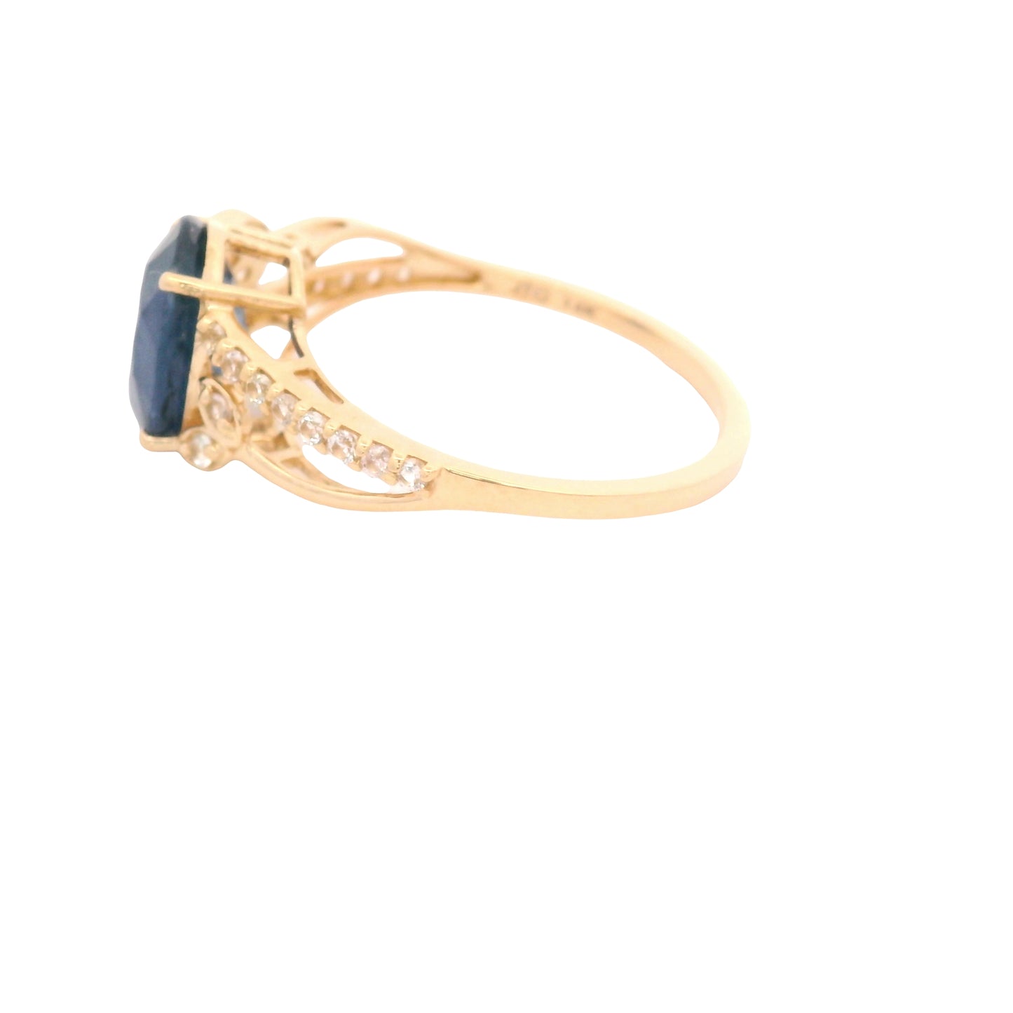 3.06 Ct Oval Sapphire 14K Gold Ring