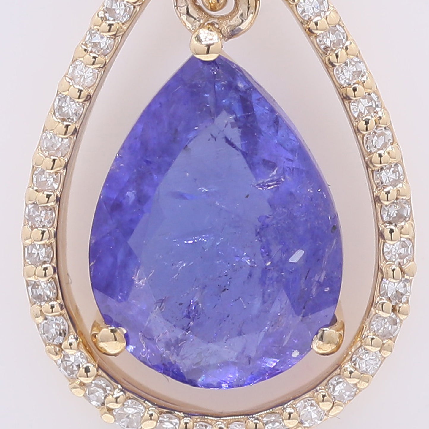 2.09 Ct Pear Mixed Cut Natural Tanzanite 14K Gold Pendant