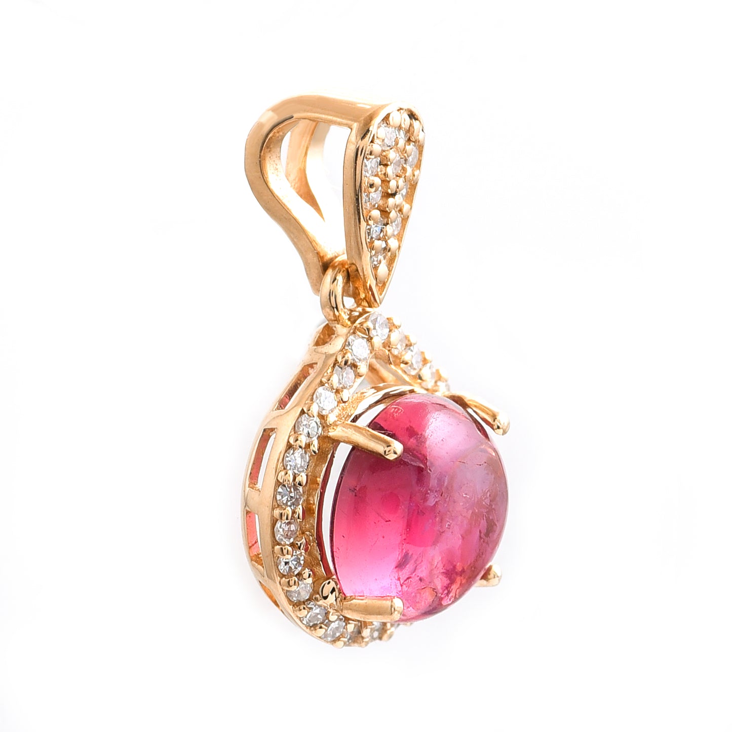 1.58 Ct Round Tourmaline 14K Gold Pendant