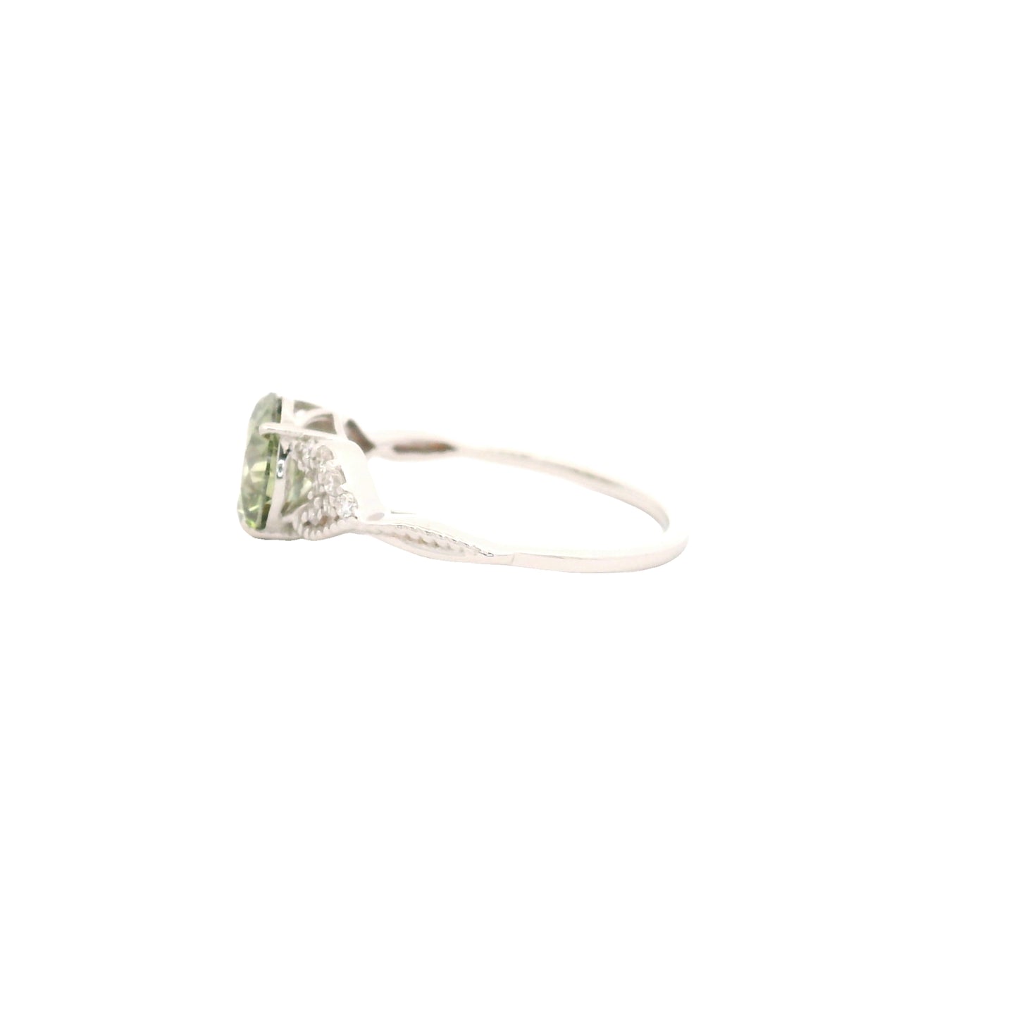 1.65 Carats Green Lab Grown Diamond 14K Gold Ring
