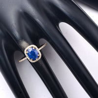 2.07 Ct Oval Mixed Cut Natural Sapphire 14K Gold Ring