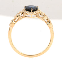 1.67 Ct Pear Mixed Cut Natural Corundum Sapphire 14K Gold Ring