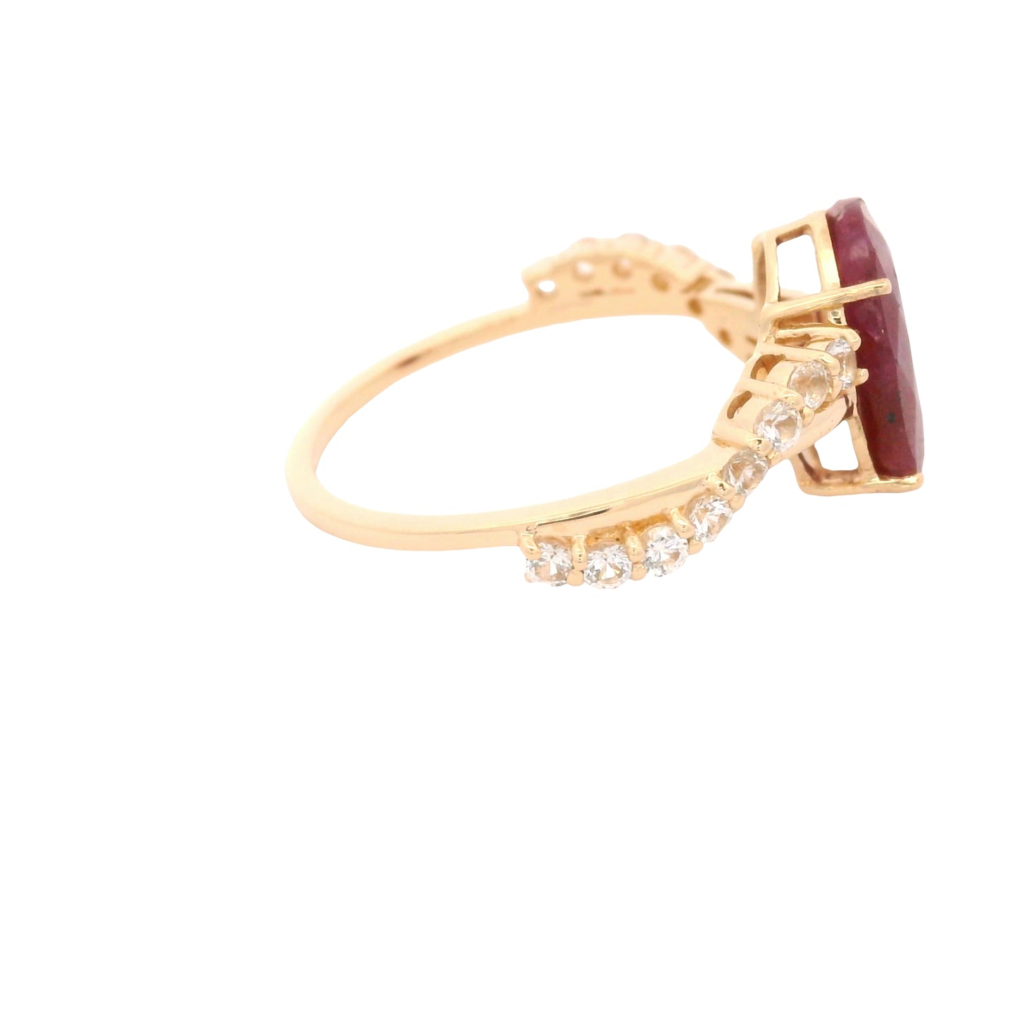 3.43 Ct Oval Ruby 14K Gold Ring