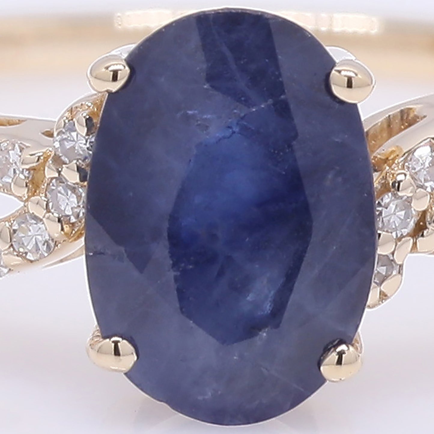 1.56 Ct Oval Mixed Cut Natural Sapphire 14K Gold Ring