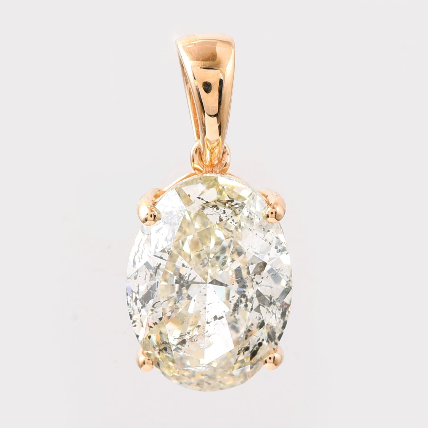 2.08 Ct Oval Diamond 14K Gold Pendant