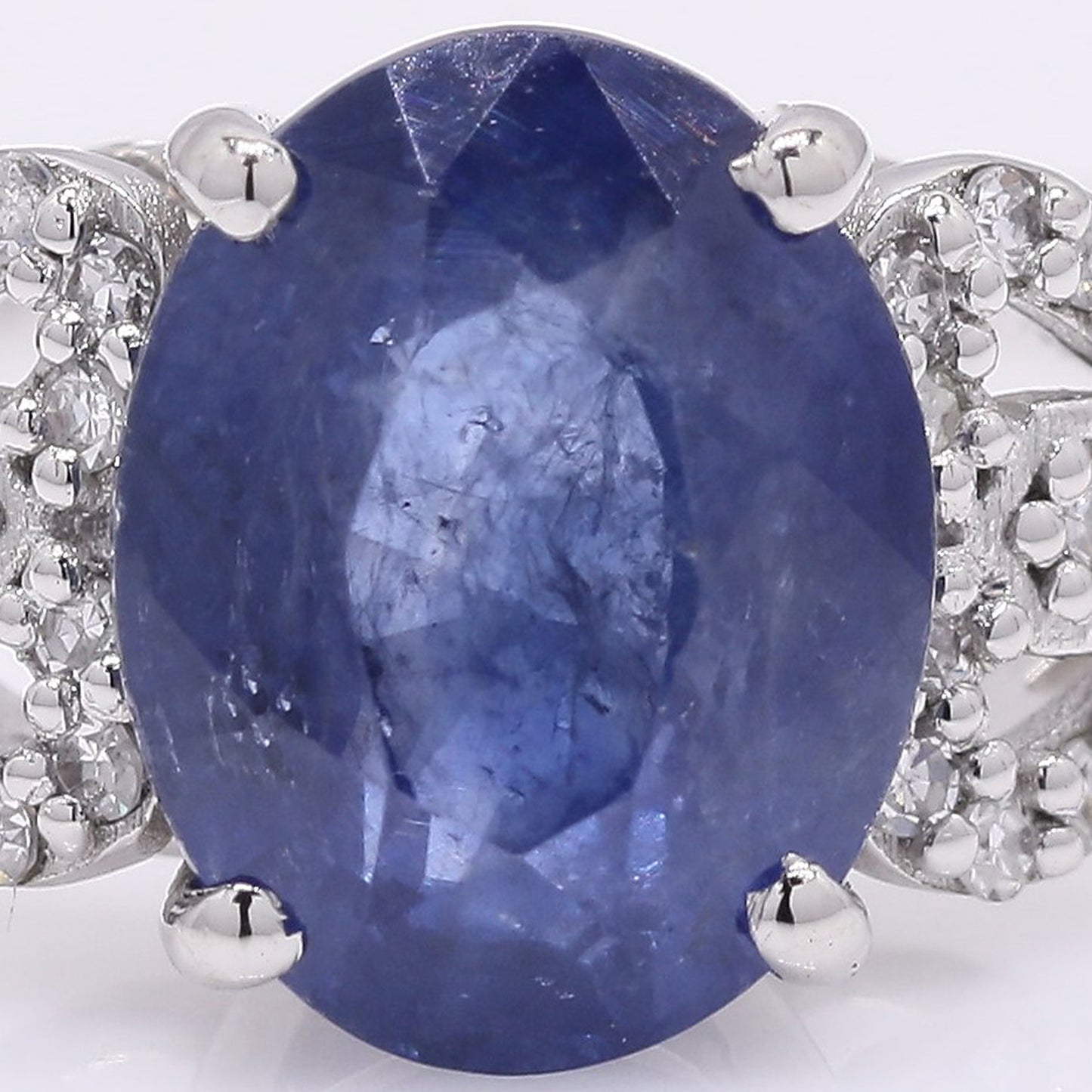2.20 Ct Oval Mixed Cut Natural Sapphire 950 Platinum Ring