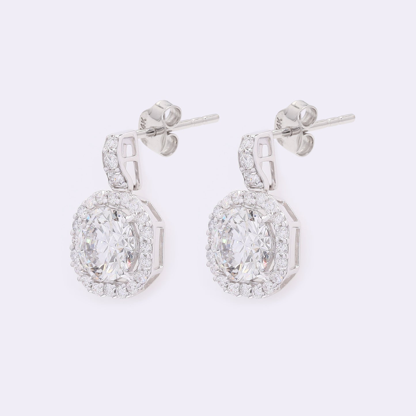 3.84 Carats Lab Grown Diamond 14K Gold Earrings