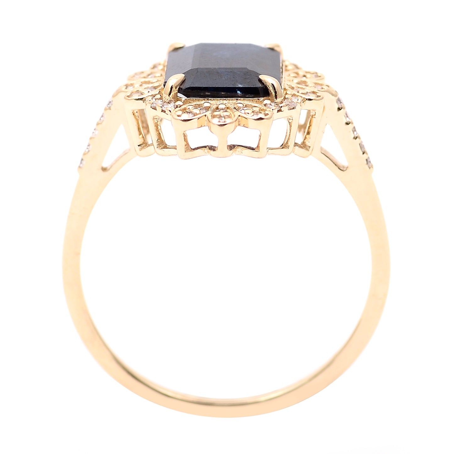 2.22 Ct Octagon Natural Sapphire 14K Gold Ring