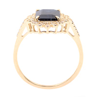 2.22 Ct Octagon Natural Sapphire 14K Gold Ring