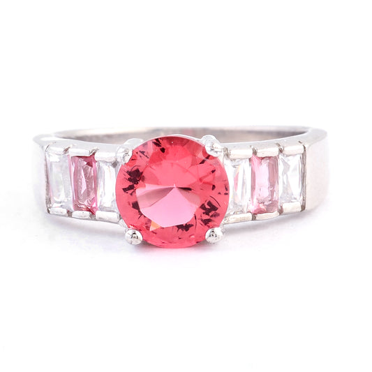 3.26 Ct Created Glass Cz 925 Sterling Silver Ring