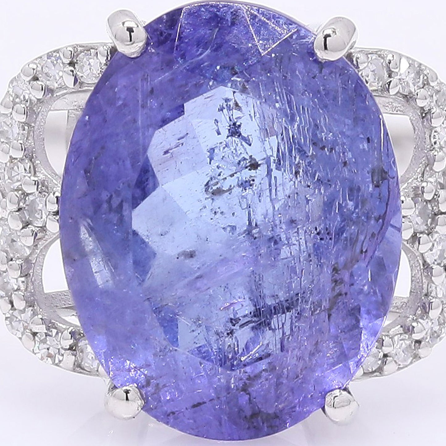 3.97 Ct Oval Mixed Cut Natural Tanzanite 950 Platinum Ring