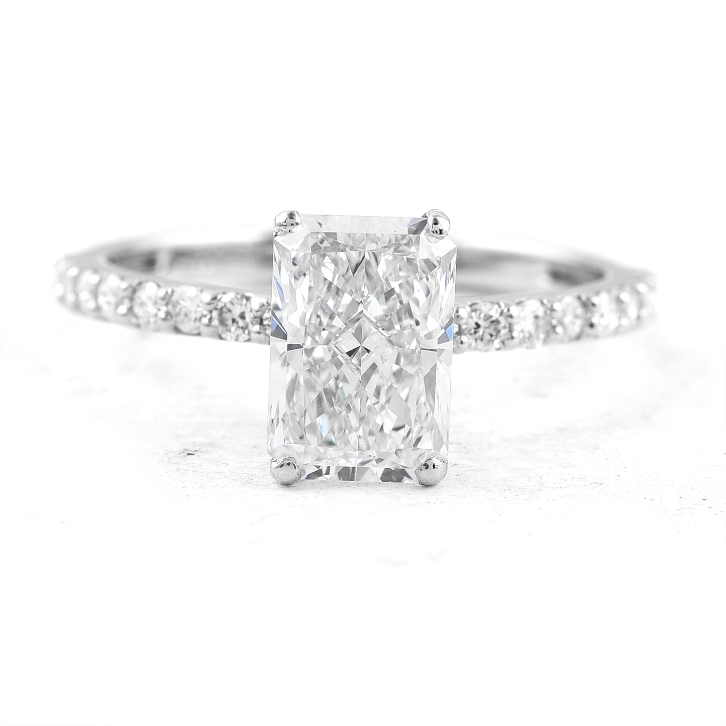 2.23 Ct Cut Cornere Rectangular Modifie Brilliant Lab Grown Diamond 950 Platinum Ring
