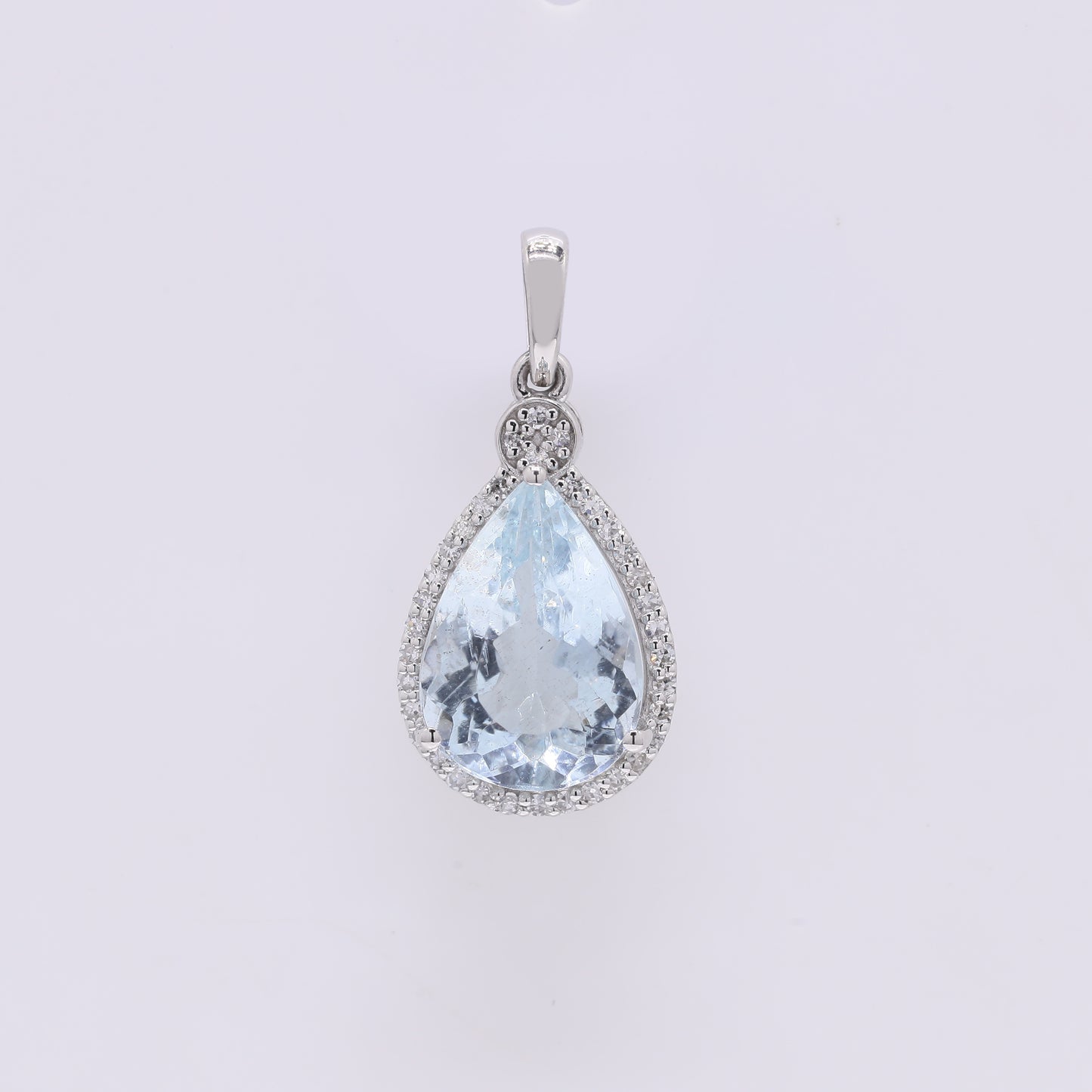 2.57 Ct Pear Mixed Cut Natural Aquamarine 950 Platinum Pendant