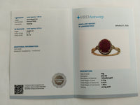 1.60 Ct Oval Mixed Cut Natural Ruby 14K Gold Ring