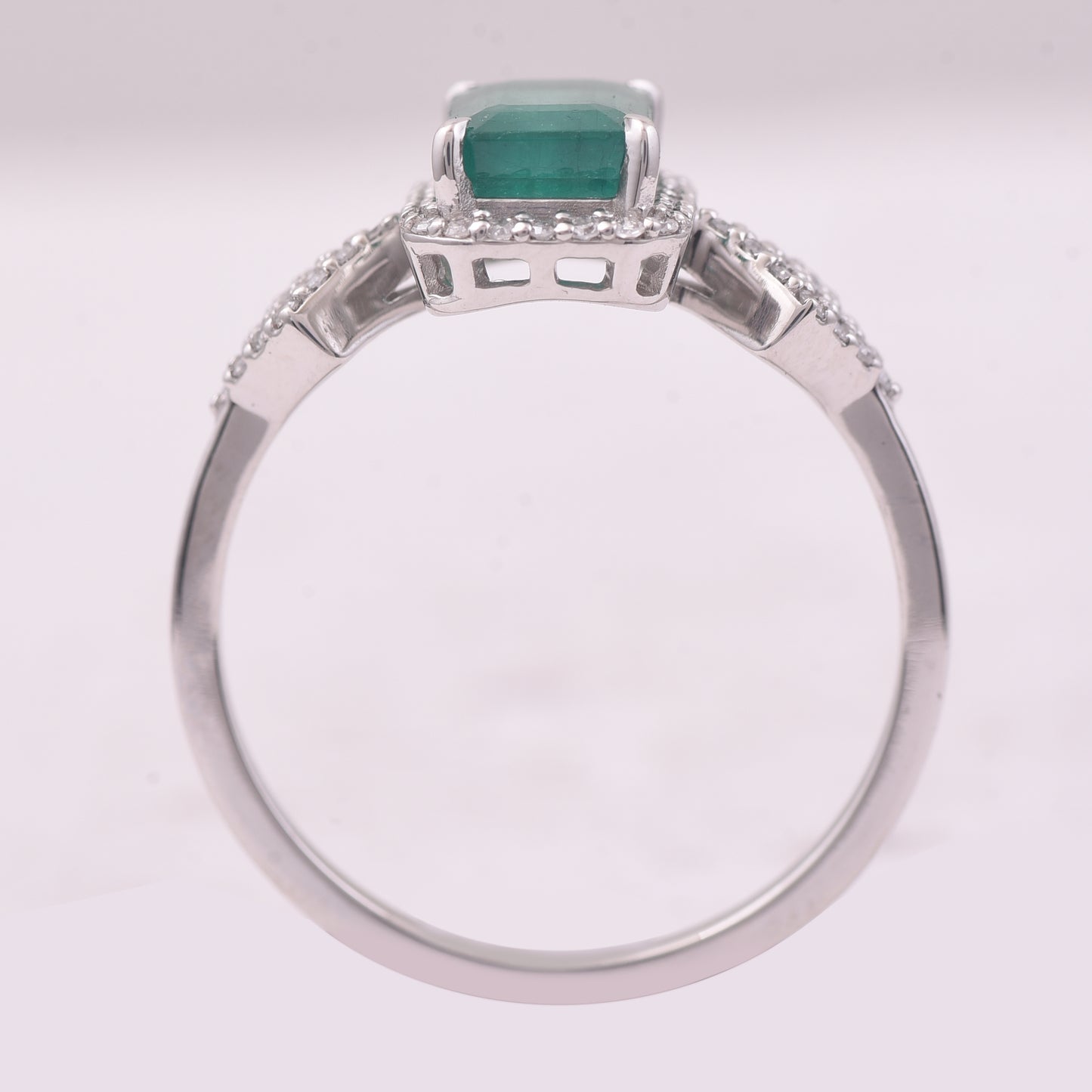 1.32 Ct Octagon Step Cut Natural Emerald 950 Platinum Ring