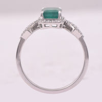 1.32 Ct Octagon Step Cut Natural Emerald 950 Platinum Ring
