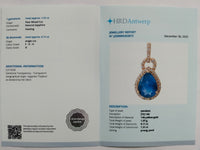 1.42 Ct Pear Mixed Cut Natural Sapphire 14K Gold Pendant
